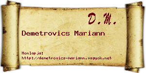 Demetrovics Mariann névjegykártya